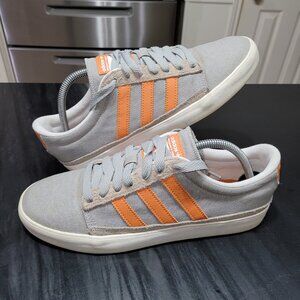 ADIDAS Men's RAYADO GRAY ORANGE SNEAKERS CANVAS Size 9.5 Women's Size 10.5